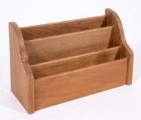 Workshop of Robert 'Mouseman' Thompson (Kilburn), an English oak desk top stationery rack,