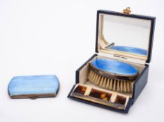A George V silver and enamel cigarette case, maker Horton & Allday, Birmingham,