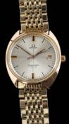 Omega, Seamaster, Cosmic, a wristwatch,: the silvered dial with black baton markers,