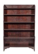 A stained softwood waterfall bookcase in George III style, 20th century,