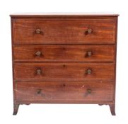 A George III mahogany secretaire chest of drawers, circa 1800,
