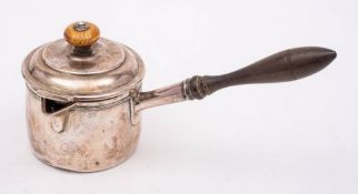 A George III silver brandy warmer and lid, maker Robert Gaze, London, 1812: of cylindrical outline,