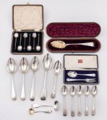 A mixed lot of assorted silver flatwares,