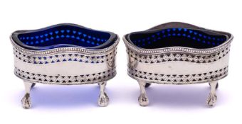 A pair of Edward VII silver salts, maker George Nathan & Ridley Hayes, Chester,