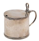 A George III silver mustard pot and cover, maker John Langlands I & John Robertson I, Newcastle,