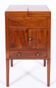A George III mahogany enclosed washstand, last quarter 18th century,