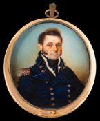 Calcutta School Circa 1820- A miniature portrait of Captain Charles Fellowes Grice [d.