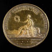 A George III gilt bronze agricultural medallion: 'The Drayton Agricultural Society,