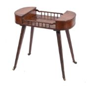 A George III yew wood plate and cutlery stand, last quarter 18th century,