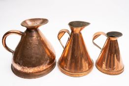 A 19th century copper harvest jug: of traditional design,
