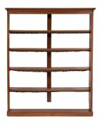 A Victorian oak open library bookcase:, third quarter 19th century,