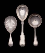 A George III silver Old English and Thread pattern caddy spoon, maker Peter & William Bateman,