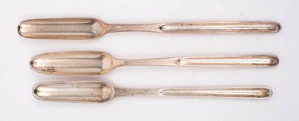 A George III silver marrow scoop, maker George Smith IV, London, 1799: crested,