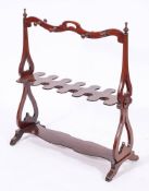 A Victorian mahogany boot stand, mid 19th century,