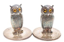 A pair of silver Edward VII novelty menu holders, maker Sampson Mordan and Co, Chester, 1909,