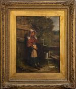 Richard Waller [1811-1882]- Milk maid at a stile,