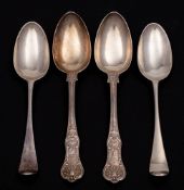 A pair of Victorian Rosette pattern tablespoons, maker William Eaton, London, 1842: crested,