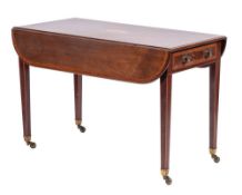 A George III mahogany and marquetry Pembroke table in Sheraton taste, late 18th century,