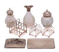 A mixed collection of silver wares, various makers and dates: includes,