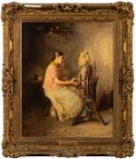 George Ogilvy Reid [1851-1928]- 'I'll Sit on my Creepie an' Spin at my Wheel,