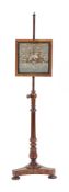 A George IV rosewood polescreen, circa 1825,