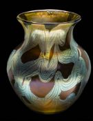 A Loetz Phänomen genre vase: of oviform and with flaring neck,