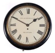 Manoah Rhodes & Son, Bradford an ebonised wall clock: the eight-day duration,