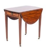 The Property of a Lady A George III mahogany and crossbanded Pembroke table, late 18th century,