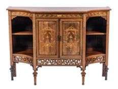 A Victorian rosewood and marquetry credenza, circa 1870,