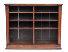 A George IV or William IV rosewood open bookcase, circa 1830,