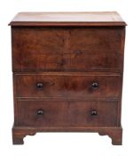 A George III mahogany bedroom commode chest, last quarter 18th century,