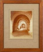 ALEXANDRE BOUGALT [1851-1911]- Cloisters, North Africa,: silver print, stamped A.
