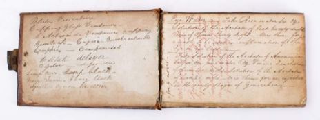 COOKERY/MEDICAL MANUSCRIPT : Pocket manuscript receipt book of 176 pages, Mid-Victorian.