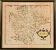 MORDEN, Robert - Devonshire : hand coloured map, size : 415 x 365 mm, f & g, circa 1695.