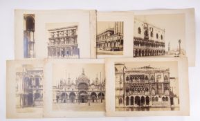 CARLO NAYA [1816-1882]- Seven albumen prints of Venice,:- comprising #2 The Basilica [35 x 26cm],