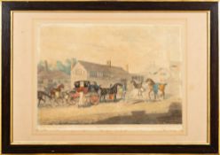 DUCK SHOOTING, hand coloured aquatint by R/ Pollard. Size : 370 x 245 mm, F & G.