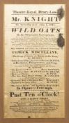 THEATRICAL BROADSIDE : Theatre Royal, Drury-Lane, 