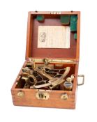 A brass 8 inch radius vernier sextant by Heath & Co, Ltd, Crayford, London: No.