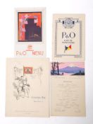 A passenger list and two menus for the P&O passenger ship SS 'Cathy' circa 1936: together with a