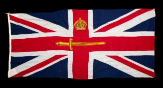A George V flag for 'Lord Lieutenant of a County': comprising Union Jack with crown over a