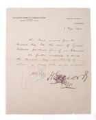 Cunard Steamship Company. A manuscript letter dated '7. Mar.