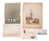 Anthony Shermroske [1921-2004] 'Three yachts in calm waters': watercolour signed lower right,