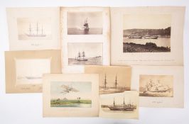 A group of fifteen late 19th /early 20th century ship photographs: including HMY Osbourne,
