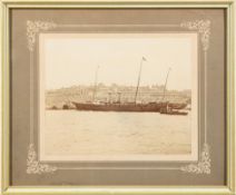 An early 20th century photograph of the Royal Yacht 'Victoria & Albert' entering the Grand Harbour,