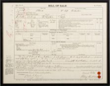 A Victorian bill of sale for the Thames barge 'Flora' (G7054) dated 18th January 1892: