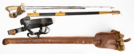 An Edward VII Royal Navy regulation pattern officer's dress sword by S W Silver & Co,