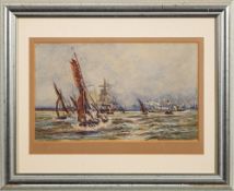 Follower of Wyllie- Shipping in a bay, view to a port beyond,