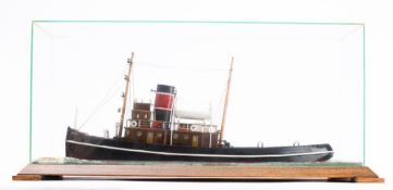 A cased waterline model of the steam tug 'Norman' of Manchester,