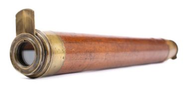 A 19th century mahogany and brass single draw 'Day or Night' telescope by William Ashmore,
