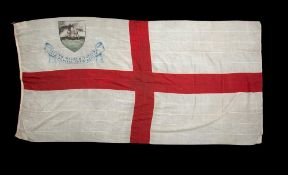 A Victorian Admiralty White Ensign by Ratesy of Cowes with armorial to canton for 'The Great Seal